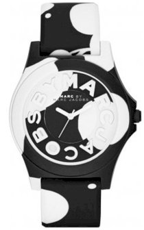 MARC JACOBS Unisex Sloane Black and White Silicone Strap Watch 40mm MBM4027