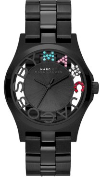 Đồng hồ Marc Jacobs Henry Skeleton Black Unisex Watch 40mm MBM9705