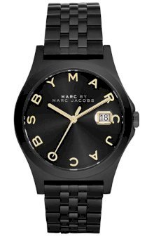 MARC JACOBS Unisex The Slim Black Ion-Plated Stainless Steel Bracelet Watch 36mm  MBM3354