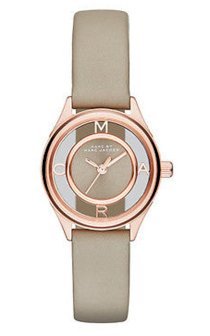 MARC JACOBS Tether Three Hand Leather Watch - Grey 25mm MBM1380