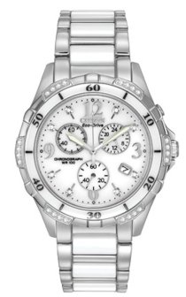 CITIZEN Stainless Steel Diamond-Accented Eco-Drive Watch 40mm  Eco-Drive H504