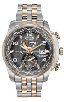 CITIZEN Eco Drive World Time A-T Grey Dial Watch 43mm Eco-Drive H820