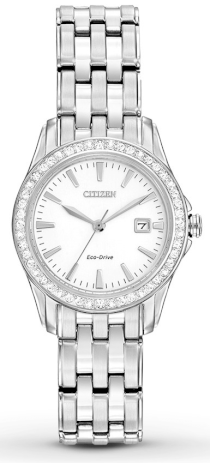 CITIZEN Silhouette Crystal Analog Display Japanese Quartz Silver Watch 28.5mm