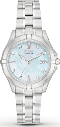 CITIZEN Diamonds Analog Display Japanese Quartz Silver Watch 29.5mm