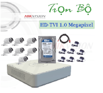 Trọn Bộ 7 Camera 1.0 Megapixel Hikvision DS-2CE16D1T-IR (hoặc DS-2CE56D1T-IR) + Hikvision DS-7208HGHI-SH