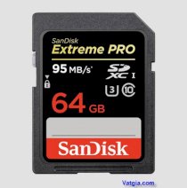Thẻ nhớ SanDisk Extreme Pro SDHC 95MB/s UHS-I 64GB (Class 10)
