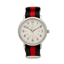 Timex - Đồng hồ thời trang Unisex dây vải Weekender (Đen phối Đỏ) T2P492-ULA-5