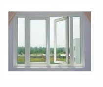 Cửa sổ mở quay ra ngoài vách kính cố định ở giữa Austdoor SIDE 2.1x1.4m