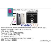 Unlock, mở mạng Metro PCS điện thoại LG K7