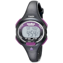 Đồng hồ nữ Timex T5K5239J Sport Ironman Black and Purple Mid-Size 10-Lap