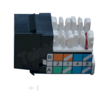 Telemax Cat.5e UTP Tooless Keystone Jack 180 degree Dual IDC (TM04CAT5EJKTL+UTP180)