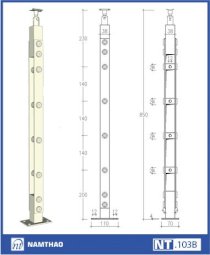 Trụ Inox lan can kính Nam Thao NT 103B