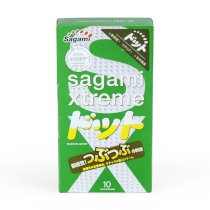 Hộp bao cao su Nhật Bản có gai Sagami Xtreme Green siêu mỏng 10 bao