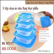 5 hộp nhựa an toàn đựng thực phẩm KC007