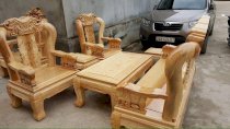 ​​Bộ bàn ghế voi gỗ Sồi Nga tay 10