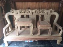 ​Bộ bàn ghế chạm khắc hồng tầu gỗ sồi Nga tay 10