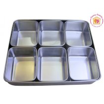 Bộ 6 hộp gia vị inox nắp chung dùng cho nhà hàng