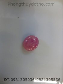 Mặt đá Ruby Hồng KT 1,3 x 1,1 cm nặng 1,65 g