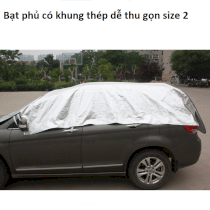 Bạt phủ ô tô có khung thép dễ xếp gọn size 2