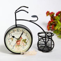 Đồng hồ để bàn giỏ hoa đen - DH303