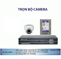 Trọn bộ 1 camera AHD-L VANTECH VP-111AHDL, 01 Đầu ghi VP-460AHDL, 01 Ổ cứng 500GB