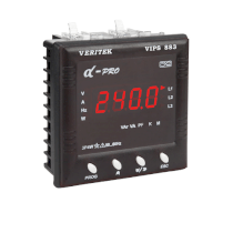 Đồng hồ đo dòng điện và điện áp 3 pha hiển thị dạng LED VERITEK - VIPS 883