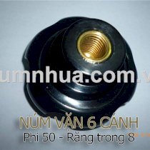 Núm vặn 6 cánh Doti Ø50 - răng trong 8mm