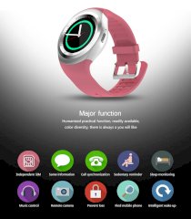 Đồng hồ thông minh Smartwatch mặt tròn Y1 (màu hồng bạc)