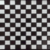 Gạch Mosaic thủy tinh màu đen trắng (caro) HTE20