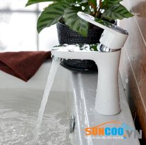 Vòi chậu rửa nóng lạnh mạ sứ Suncoo SC807