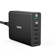 Bộ sạc 6 cổng Anker Powerport+ 6 Plus QuickCharge 2.0 A2063J11 (Đen)