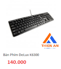 Bàn phím máy tính có dây Delux K6300U