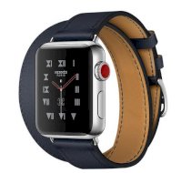 Đồng hồ thông minh Apple Watch Hermès Series 3 38mm Stainless Steel Case with Indigo Swift Leather Double Tour