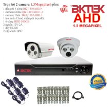 Trọn bộ 2 camera quan sát AHD BKTEK 1.3 Megapixel BKT-101AHD1.3-2