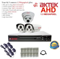 Trọn bộ 3 camera quan sát AHD BKTEK 1.3 Megapixel BKT-101AHD1.3-3