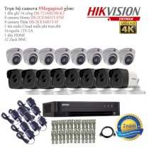 Trọn bộ 16 camera giám sát Hikvision TVI 5 Megapixel DS-2CE56H1T-ITM-16 Full 4K