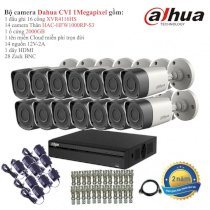 Trọn bộ 14 camera giám sát Dahua HD CVI 1 Megapixel HAC-HFW1000RP-S3-14