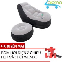 Ghế đệm hơi tựa lưng kèm để chân Intex 68564 + Tặng 1 bơm điện