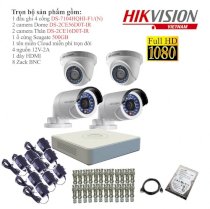Trọn bộ 4 camera giám sát Hikvision TVI 2 Megapixel DS-2CE56D0T-IR-4 Full HD