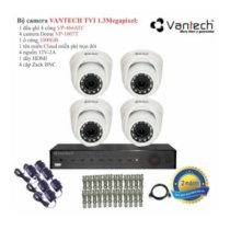 Trọn bộ 4 camera quan sát HDTVI Vantech 1.3 Megapixel VP-1007T-4