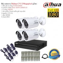 Trọn bộ 4 camera giám sát Dahua HD CVI 2 Megapixel HAC-HFW1200SP-S3-4 Full 1080