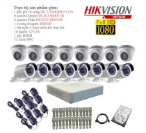 Trọn bộ 16 camera giám sát Hikvision TVI 2 Megapixel DS-2CE56D0T-IR-16 Full HD