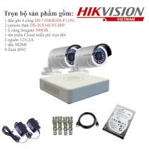 Trọn bộ 2 camera quan sát Hikvision TVI 1 Megapixel S-2CE16C0T-IRP-2 720HD
