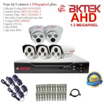 Trọn bộ 5 camera quan sát AHD BKTEK 1.3 Megapixel BKT-101AHD1.3-5