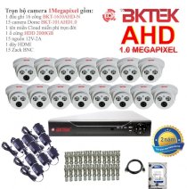 Trọn bộ 15 camera quan sát AHD BKTEK 1 Megapixel BKT-101AHD1.0-15
