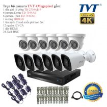 Trọn bộ 12 camera an ninh TVT 4 Megapixel TD-7441AE-12 Full 4K