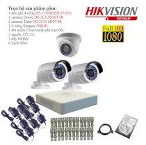 Trọn bộ 3 camera giám sát Hikvision TVI 2 Megapixel DS-2CE56D0T-IR-3 Full HD