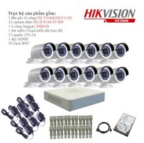 Trọn bộ 12 camera quan sát Hikvision TVI 1 Megapixel S-2CE16C0T-IRP-12 720HD