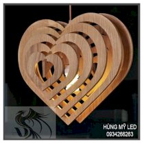 Đèn gỗ trang trí trái tim DG4343