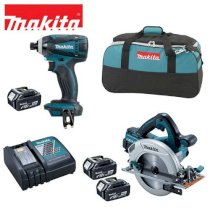 Bộ sản phẩm máy khoan bê tông vặn vít Makita DLX2071PM1 (Set DHR263+DTD146) 18V